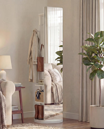 Miroir pleine longueur pivotant Giantex 65,5" avec porte-manteau