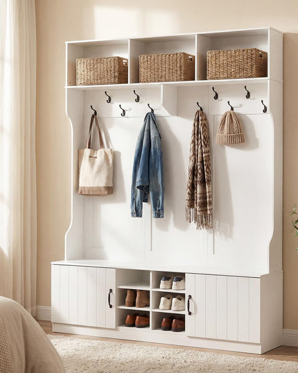 Giantex 6-in-1 Hall Tree with Bench and Storage(59" Wide）