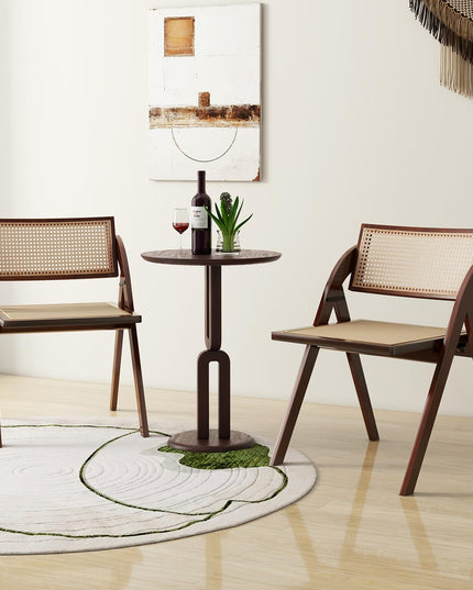 Giantex Folding Dining Chairs Set, Wooden Folding Chair with Rattan Backrest & Seat