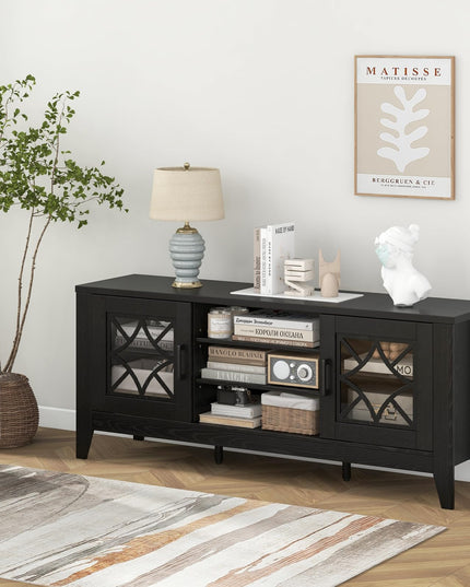 Giantex TV Stand for TVs up to 65”, Entertainment Center with 3-Position Adjustable Shelves