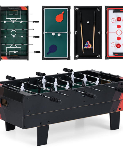 Giantex 4-in-1 Multi Game Table, Combo Foosball Game Table Top w/Billiards, Ping Pong, Push Hockey for Home, Game Room