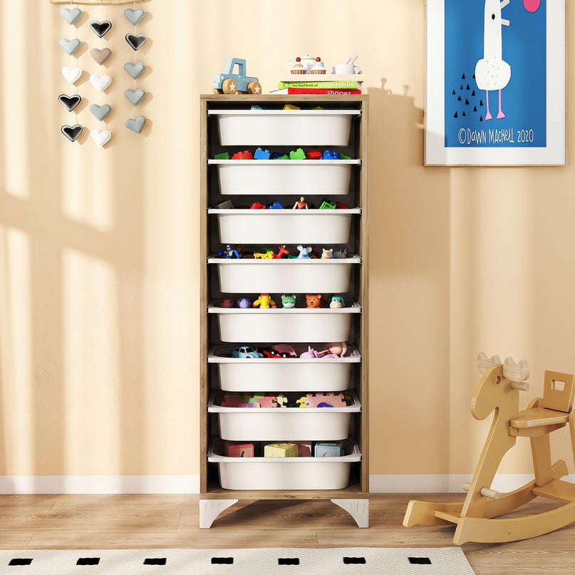 Giantex Sideboard Buffet Cabinet with 8 Plastic Storage Drawer