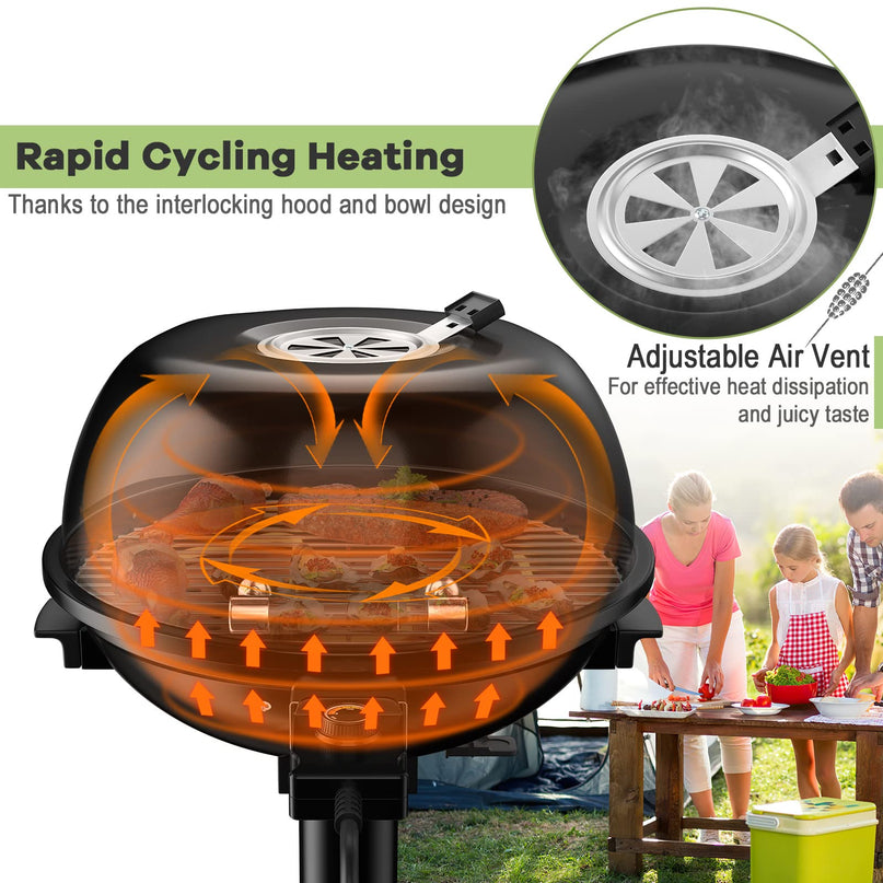 Giantex Electric BBQ Grill - 1600 Watts Portable Standing Grill