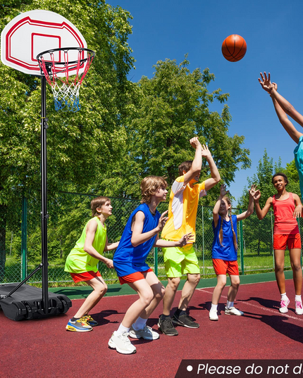 Giantex Basketball Hoop Outdoor Kids - Height Adjustable 5.2 Ft- 6.9 Ft Portable Basketball Hoop Stand with Wheels