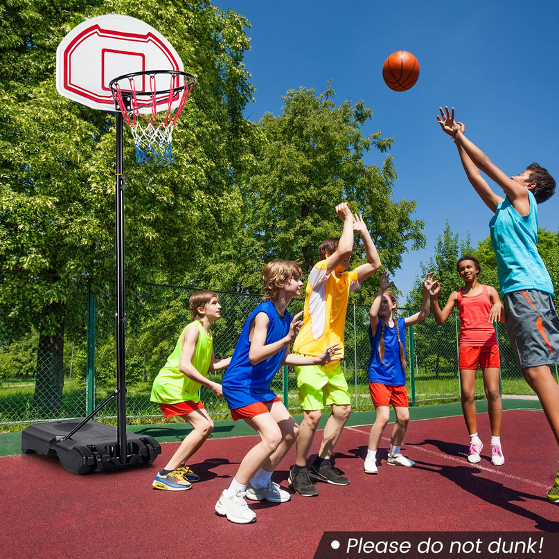 Giantex Basketball Hoop Outdoor Kids - Height Adjustable 5.2 Ft- 6.9 Ft Portable Basketball Hoop Stand with Wheels