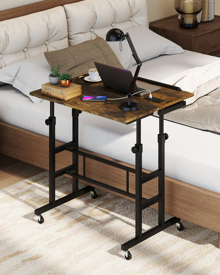 GIANTEX Mobile Standing Desk Adjustable Rolling Computer Desk