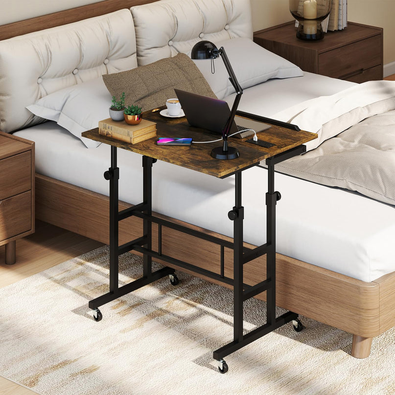 GIANTEX Mobile Standing Desk Adjustable Rolling Computer Desk