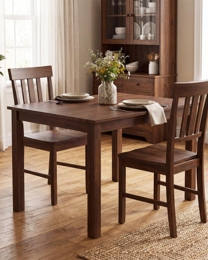 Giantex Wooden Armless Kitchen Chair with Slat Back & Contoured Seat (2/4)