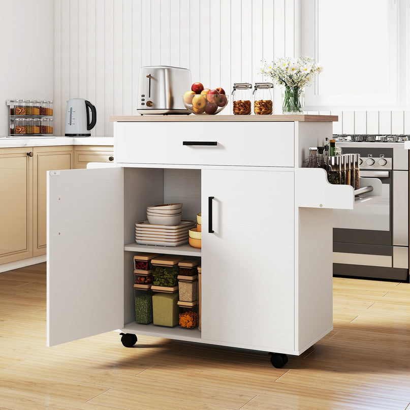 Îlot de cuisine roulant Giantex 41,5" de large avec rangement