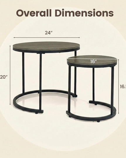 Tables basses gigognes Giantex (lot de 2) pour salon