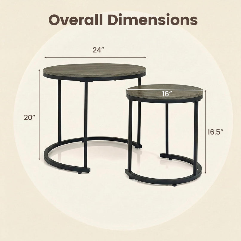 Tables basses gigognes Giantex (lot de 2) pour salon