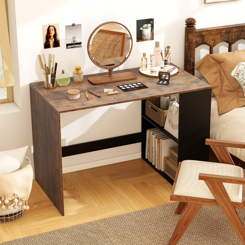 Giantex Petit Bureau avec Étagère pour Chambre à Coucher