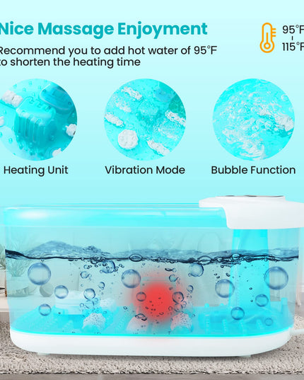 Giantex Foot Spa with Heat and Massage - Feet Bath Soak Tub w/Bubble, Vibration, Removable Pedicure Stone