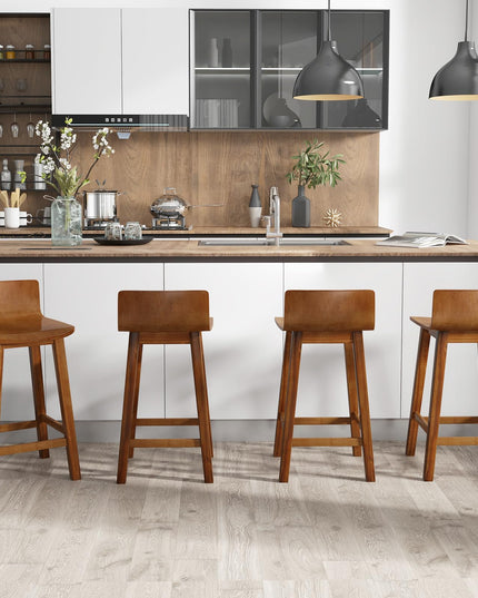 Giantex 2 or 4 Bar Stools Set with Low Back & Footrest
