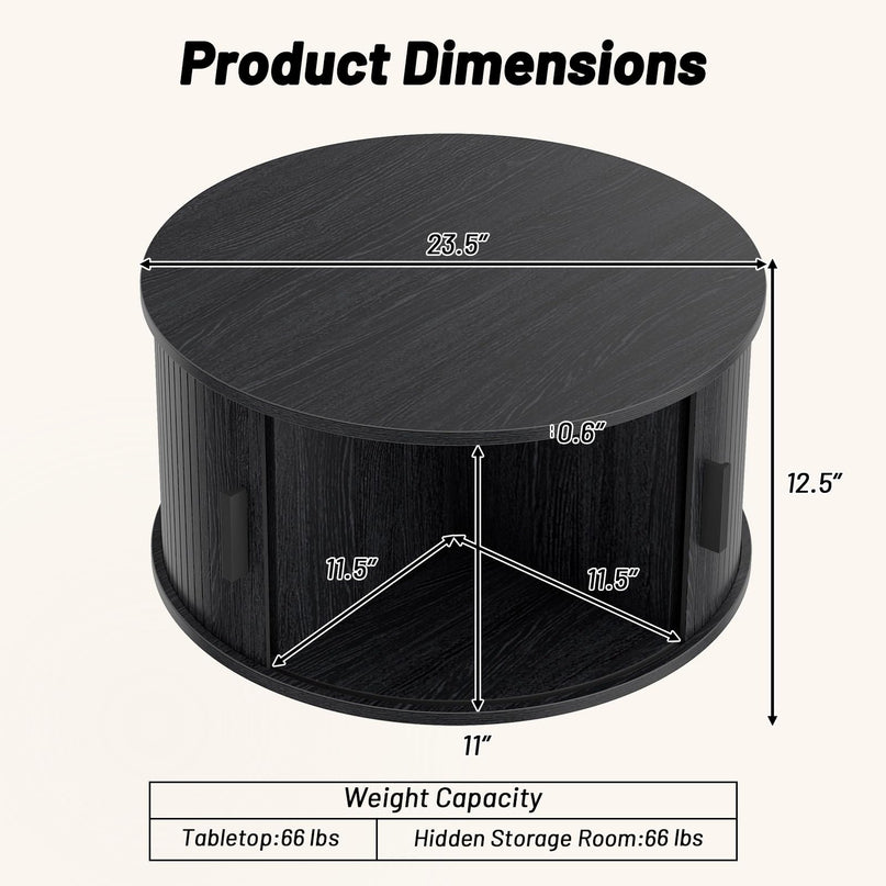Giantex 31.5" Round Coffee Table with Storage