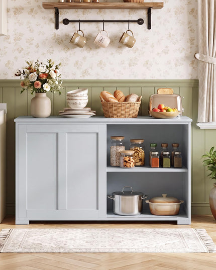 Meuble de rangement Giantex avec buffet, meuble à vin de bar à café, bahut de ferme avec porte coulissante
