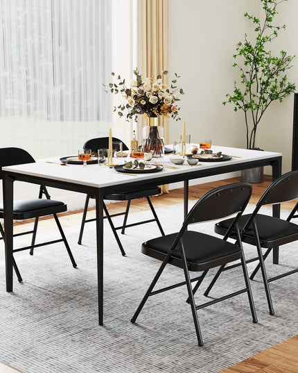 Giantex Folding Chair with Metal Frame for Indoor Outdoor Events