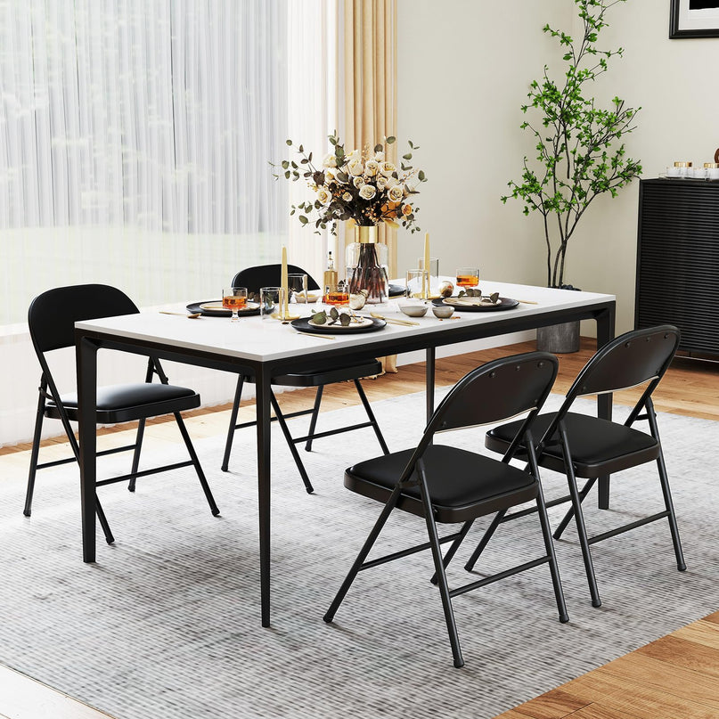 Giantex Folding Chair with Metal Frame for Indoor Outdoor Events