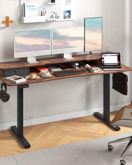 Giantex Electric Standing Desk with 2 Drawers, 63" x 24"