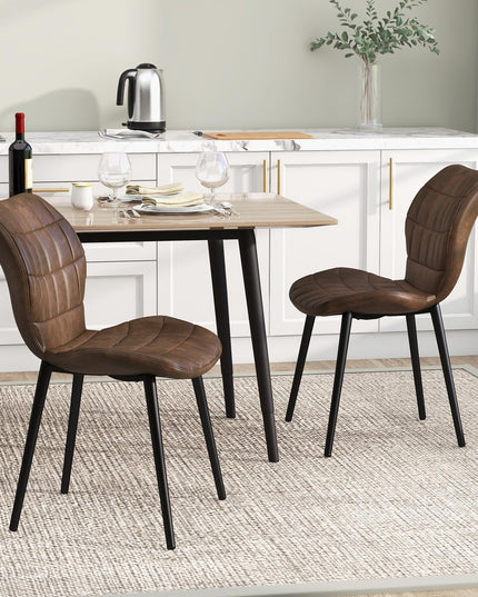 Giantex Upholstered Dining Chairs, Mid Century Retro Kitchen Chairs w/Padded Back & Seat