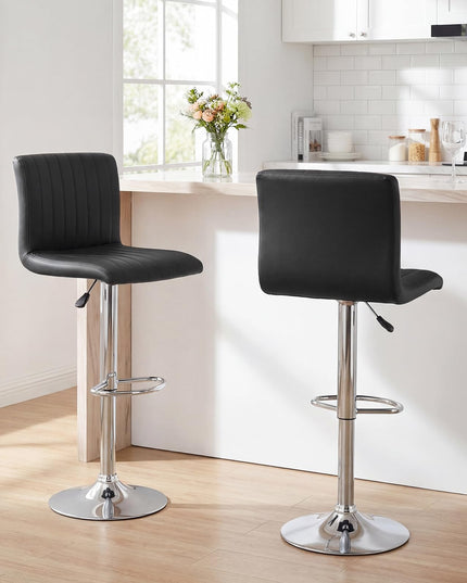 Giantex Modern Bar Stools | Adjustable Swivel Bar Chairs with Back and Footrest (2/4)