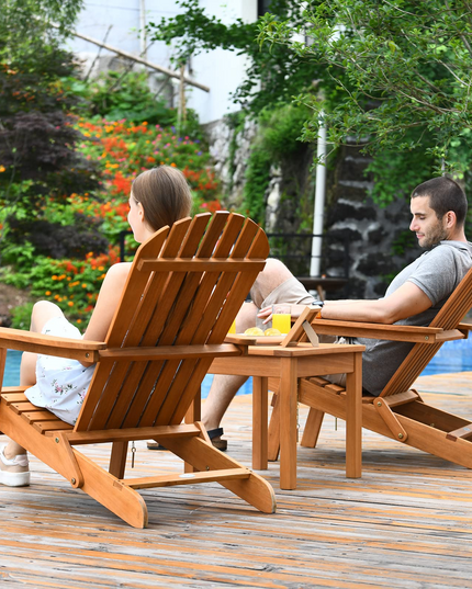 Giantex Adirondack Chair Set 3-Piece Foldable Wooden Chairs Set