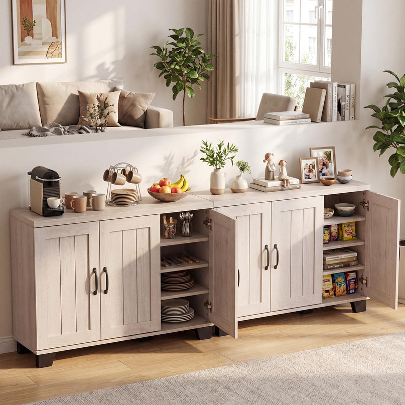 Giantex 45" Farmhouse Sideboard Buffet Cabinet with 3 Doors