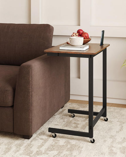 Table d'appoint en C Giantex avec roulettes et fente intégrée pour téléphone pour salon (1/2)