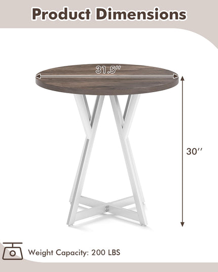 Giantex Table de Salle à Manger Ronde 80 cm pour 2-4 Personnes | Charge 100 kg