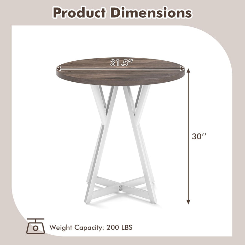 Giantex 31.5" Small Round Dining Table for 2-4 | Load 220Lbs