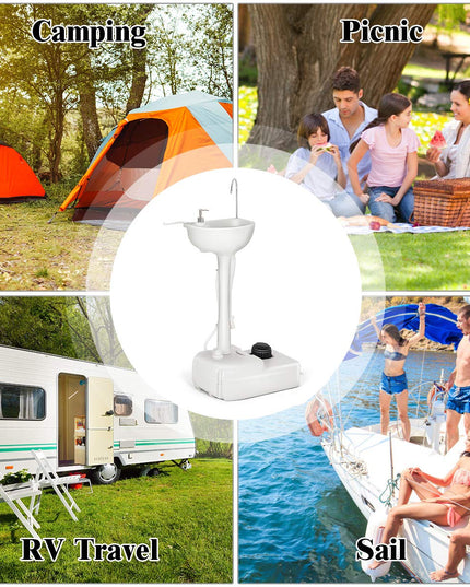 Portable Camping Sink with Soap Dispenser and Towel Holder