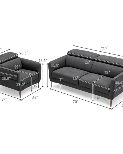 Giantex Sofa Couch and Accent Chairs Set