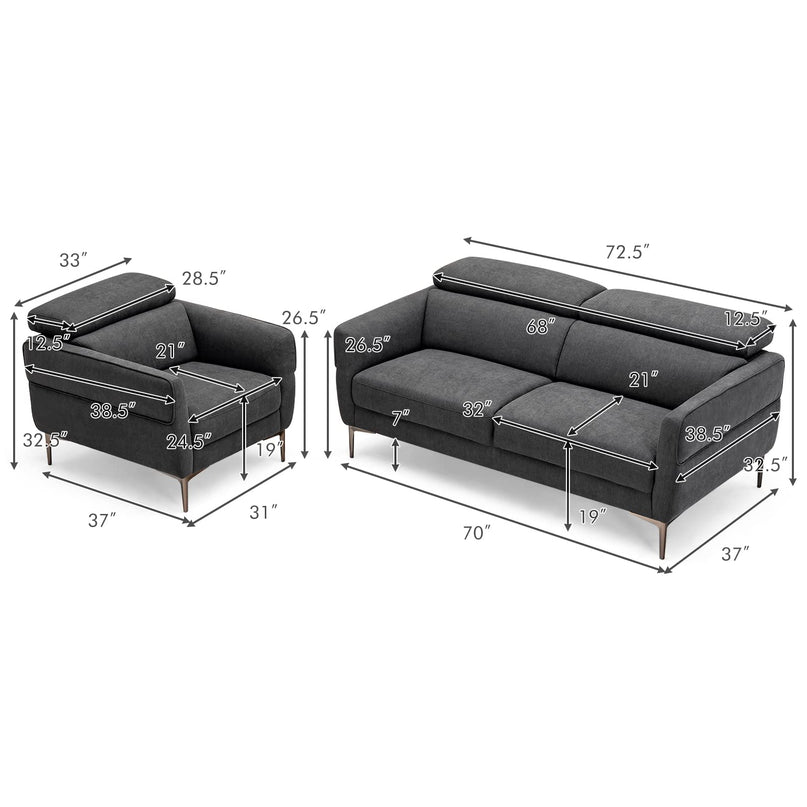 Giantex Sofa Couch and Accent Chairs Set