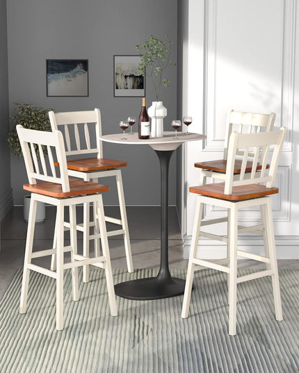 30.5 Inch Rubber Wood Bar Chairs - Giantex