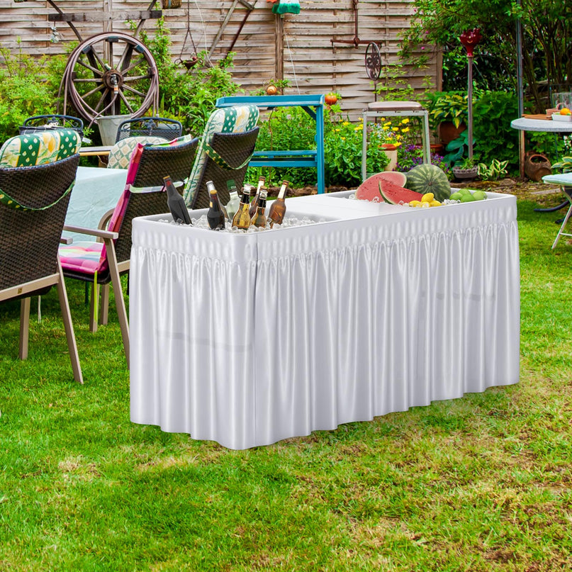 Giantex 5 FT Folding Ice Table with Double Sinks and Drains