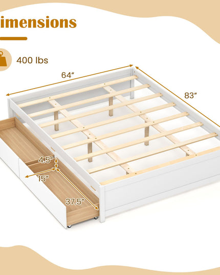 Giantex Queen Size Bed Frame with 2 Storage Drawers