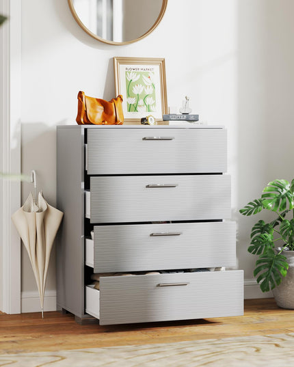 Giantex Storage Cabinet with 4 Drawers, Metal Legs & Handles, Anti-Toppling Devices, Tall Cabinet