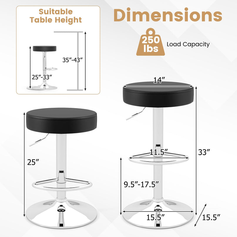 Giantex Bar Stool Set with Swivel Padded Seat for Kitchen
