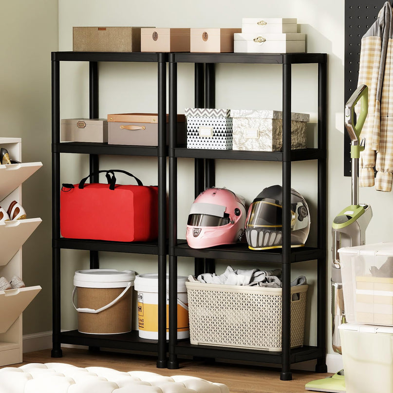 Giantex 4-Tier Heavy-Duty Plastic Storage Shelves（24" x 12.5" x 53")