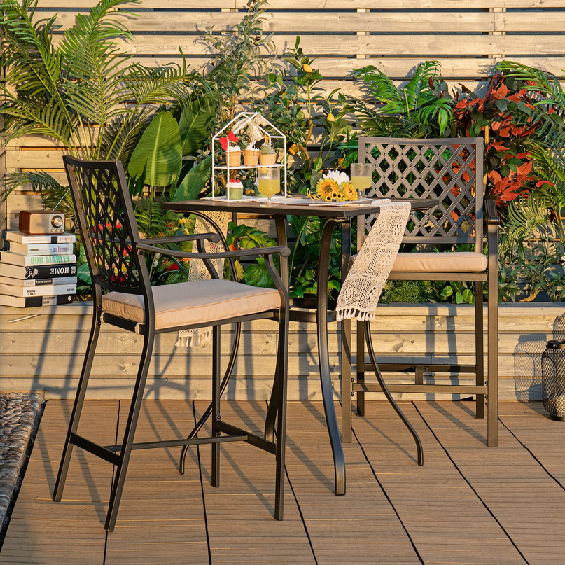 Patio Bar Table Outdoor Square Bistro Bar High Table