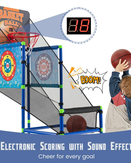 Giantex Kids Basketball Hoop Arcade Game, 2 in 1 Indoor Outdoor Arcade Basketball Game