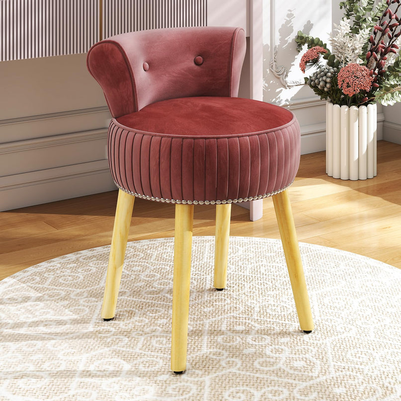 CHARMAID Velvet Vanity Chair for Bedroom Elegant Accent Chair