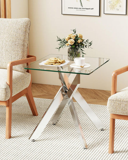 Giantex Table d'appoint carrée en verre pour canapé（1/2）