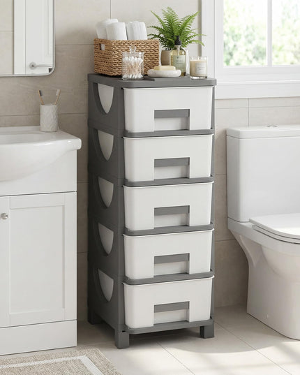 Giantex 5-Drawer/4-Drawer Plastic Storage Organizer with Drawers (1/2)