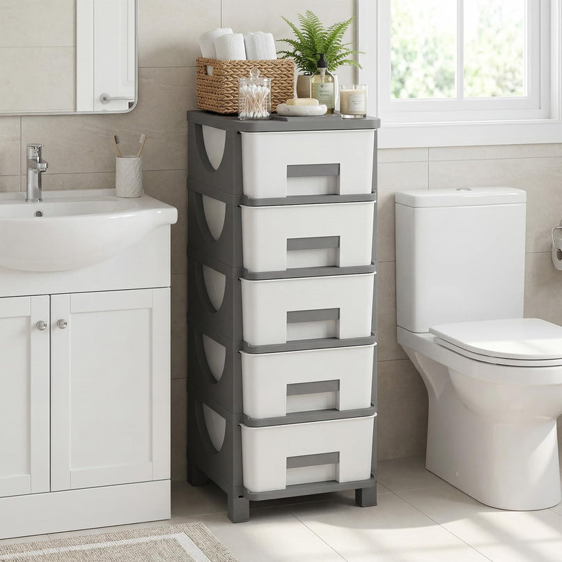 Giantex 5-Drawer/4-Drawer Plastic Storage Organizer with Drawers (1/2)