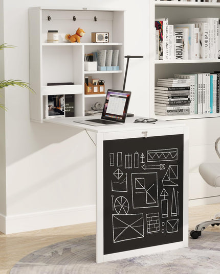 Giantex Foldable Wall-Mounted Desk with Chalkboard