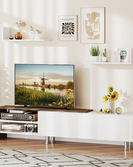Giantex 80 Inch TV Stand and 2 Floating Shelves Set
