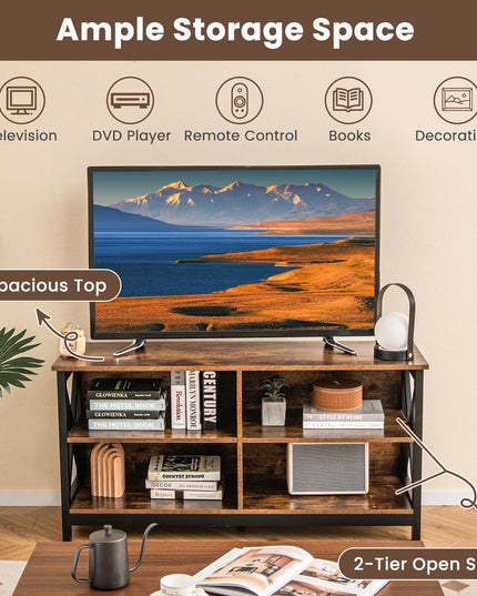 Giantex TV Stands for Living Room - 3-Tier Media Console Table with Storage Shelves