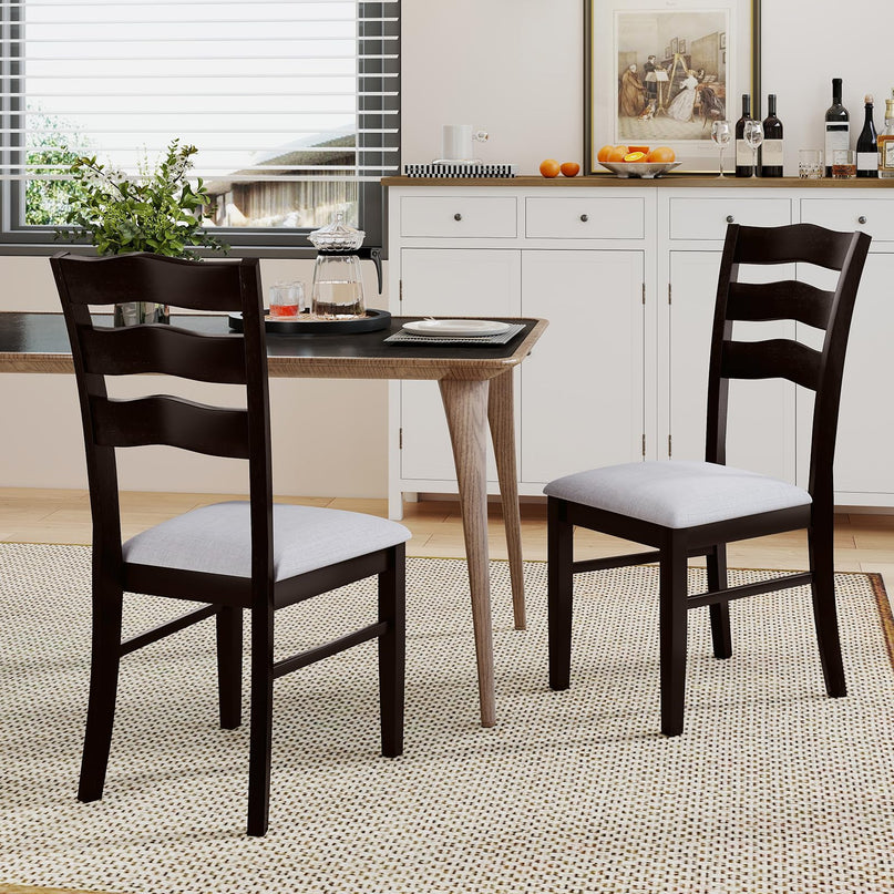 Giantex Wooden Dining Chairs Set of 2/4 with Rubber Wood Legs