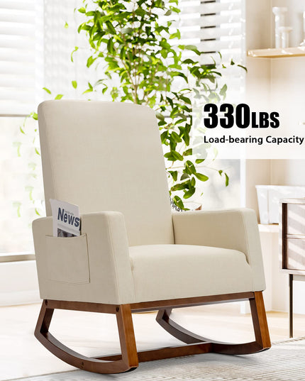 Giantex Rocking Chair Upholstered Living Room Chair